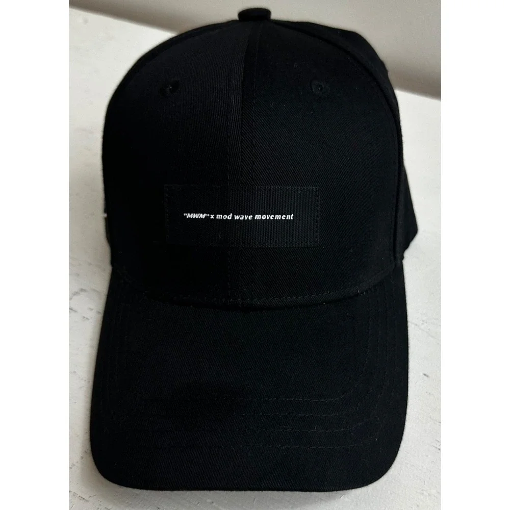 MWM mens golf hat black with mod way movement logo slideback new w/out tags